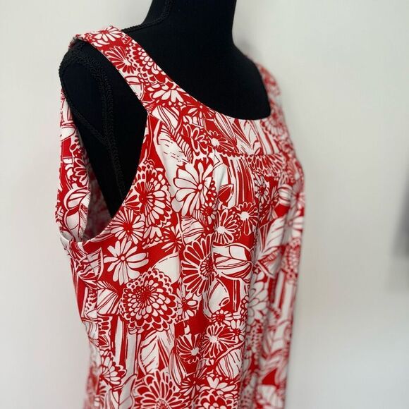 Perceptions Woman Floral Sleeveless Mini Dress Size 16W Orange White - Picture 9 of 9